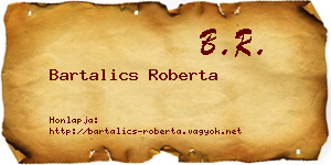 Bartalics Roberta névjegykártya